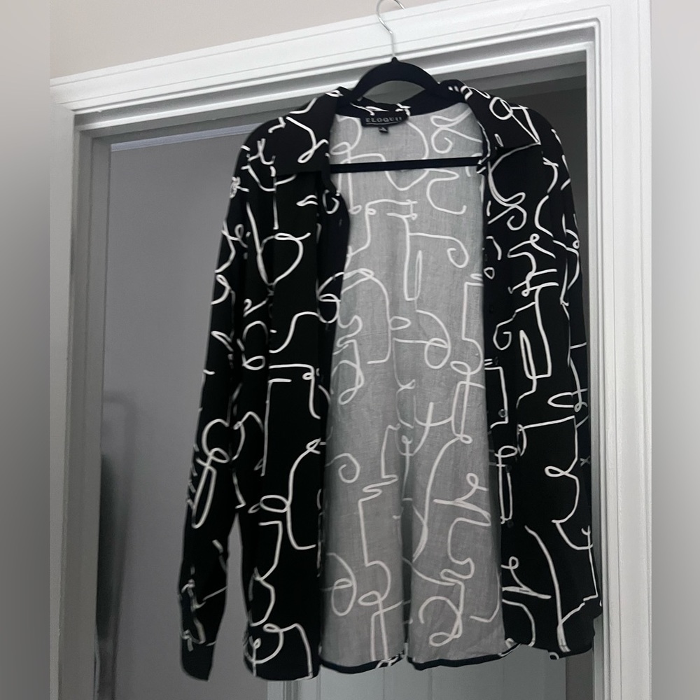 Eloquii Printed Button down shirt
